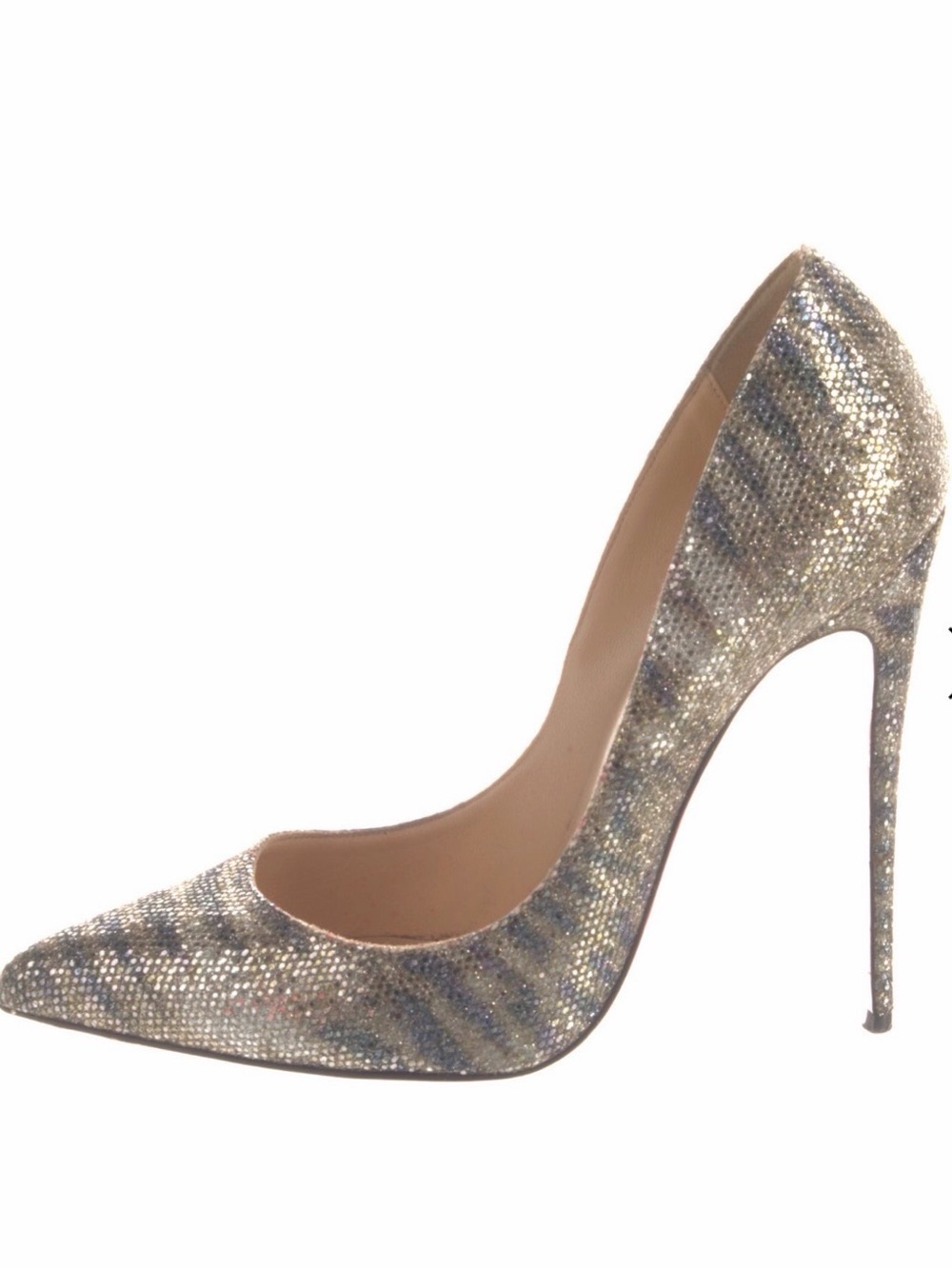 Christian Louboutin Pigalle Plato Glitter Heels